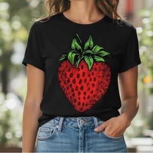 Black Strawberry Graphic Tee